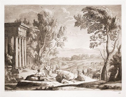Liber Veritatis Original B W Radierung Nach Claude Lorrain 1815 1815 Bei Pamono Kaufen