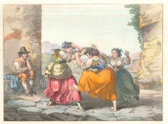 Genre Scenes / Rome 1800 - Lithographs and Watercolors - Mid 19th