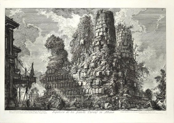 Sepolcro De Tre Fratelli Curazj In Albano Etching By G B Piranesi 1756 For Sale At Pamono