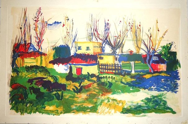 Landscape - Original Watercolor By Giovanni Omiccioli - 1970 1970 For Sale At Pamono