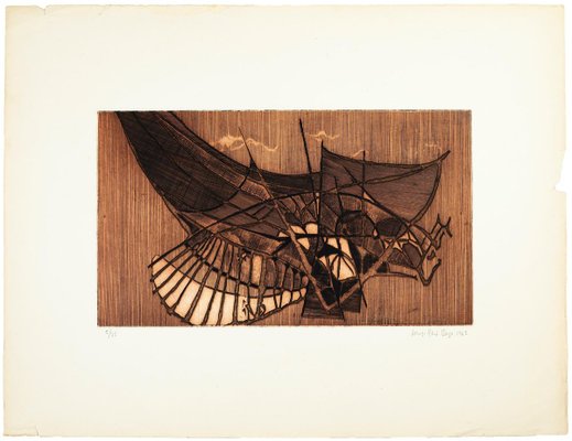 - Berge Louis-René Aquatint Etching for by Une sale and Pamono - at Aile 1962 1962