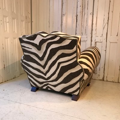 Republiek twaalf Pest French Zebra Club Chair, 1950s for sale at Pamono