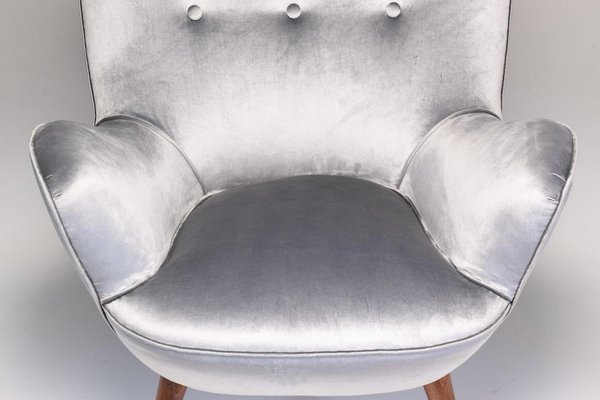 Charcoal velvet armchair deals
