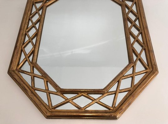 Französischer vergoldeter achteckiger Spiegel, 1970er bei Pamono kaufen