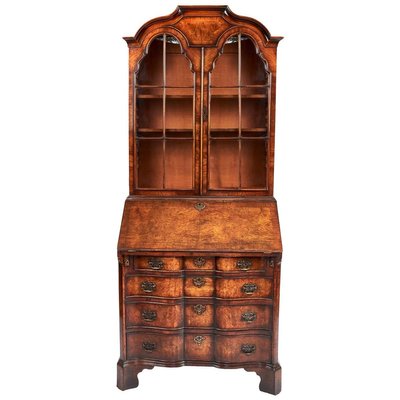 Antique Queen Anne Revival Walnut Bureau Bookcase For Sale At Pamono