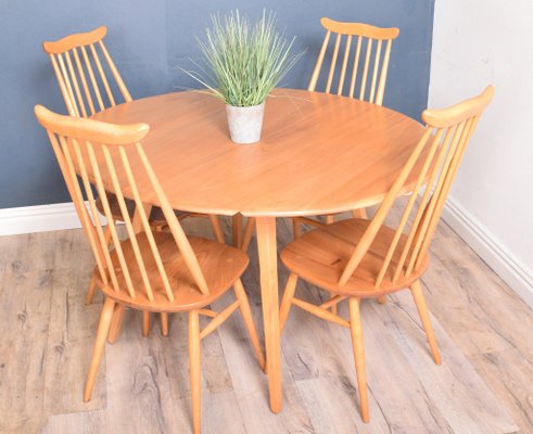 Vintage Blonde Model 384 Windsor Dining Table Model 359 Goldsmith Chairs From Ercol Set Of 5 For Sale At Pamono