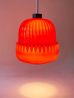Red Glass Globe Pendant Lamp, 1960s 