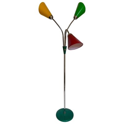 Mid Century Floor Lamp With 3 Shades In, Floor Lamp Multi Color Shades