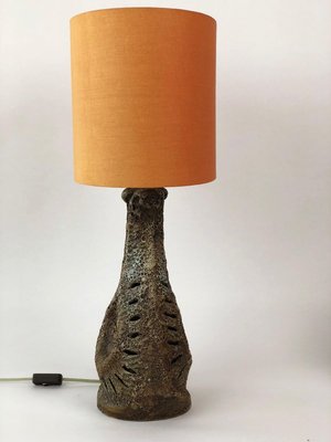 Large Lava Ceramic Table Lamp with Illuminated Base 1960s for