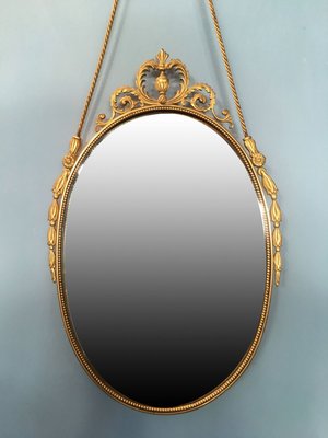 Brass oval mirror deals