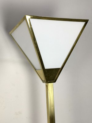 Vintage Brass Floor Lamps With White, Vintage Glass Shades For Floor Lamps