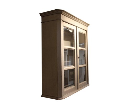 Gustavian Style Grey Painted Hanging Glass Cabinet 1820s for sale