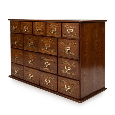 English Oak Brass Fitted Cabinet Drawers 1930s For Sale At Pamono