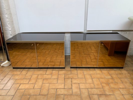 Italian Brass And Mirror Nightstands From Renato Zevi 1970s Set Of 2 For Sale At Pamono