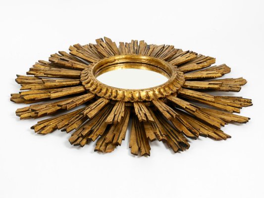 Large Mid Century Sunburst Wall Mirror In Gold Plated Wood 1950s For At Pamono Large Mid Century Sunburst Wall Mirror, Mid Century Wall Mirror Gold