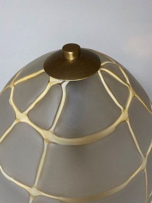 Vintage Gold Brass Glass Round Table, Gold Round Table Lamp