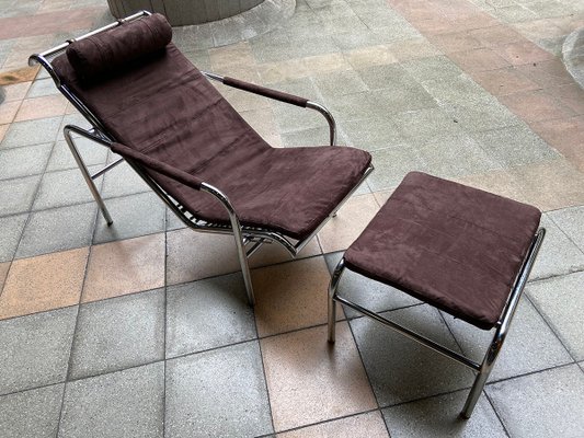 Vintage Genni Lounge Chair Ottoman by Gabriele Mucchi for