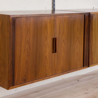 Rosewood Fm Wall Unit With 2 Cabinets, Sliding Door Wall Unit