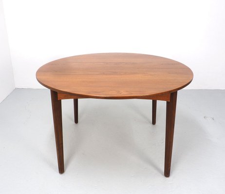 Round Extendable Teak Dining Table 1960s Bei Pamono Kaufen Round Extendable Teak Dining Table, Round Dining Table With Extension Leaves