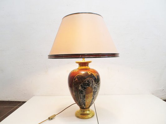 Large Vintage Italian Table Lamp With, Porcelain Lamps Made In Italy
