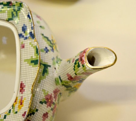 English Queen Anne Needlepoint Pattern Teapot by Lumsden Grimwades