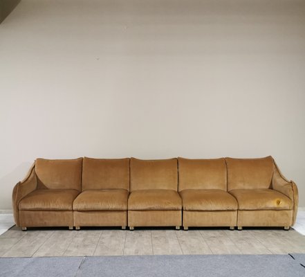 Camel velvet couch Clearance