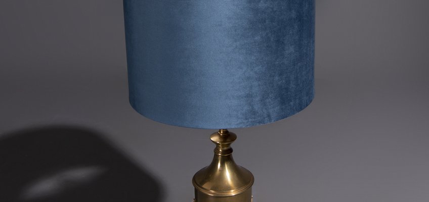blue velvet table lamp