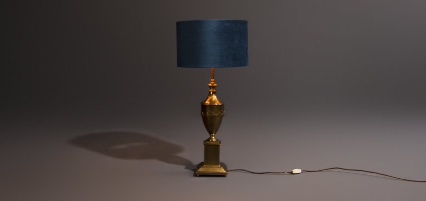 blue velvet table lamp