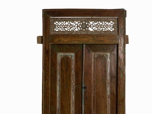 Antique Carved Teak Patinated Double Doors 1900 For Sale At Pamono