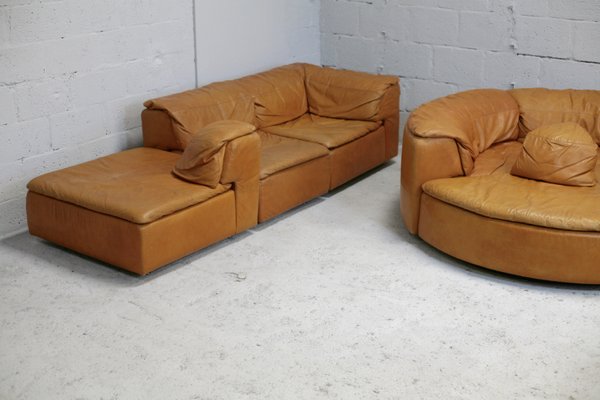 leather modular sofa 1970s set of 7