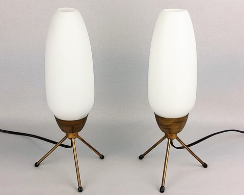 Vintage Tripod Table Lamps 1960s Set, Tripod Floor And Table Lamp Set