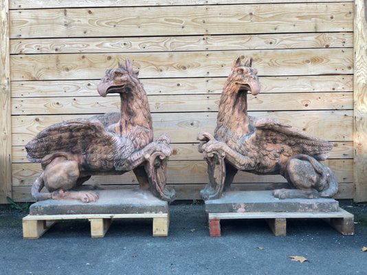 Empire Style Griffon Sphinx Garden Statues 1950s Set Of 2 For Sale At Pamono