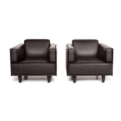 Dark Brown Leather Armchairs From Poltrona Frau Set Of 2 For Sale At Pamono Shop armchairs and other antique and modern chairs and seating from the world's best furniture dealers. pamono