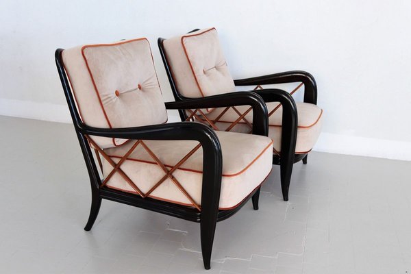 Italian Armchairs In The Style Of Paolo Buffa 1950s Set Of 2 For Sale At Pamono