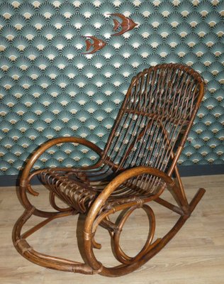 Vintage Dark Bamboo Rocking Chair For Sale At Pamono Shop for outdoor rocking chairs in patio chairs & seating. pamono