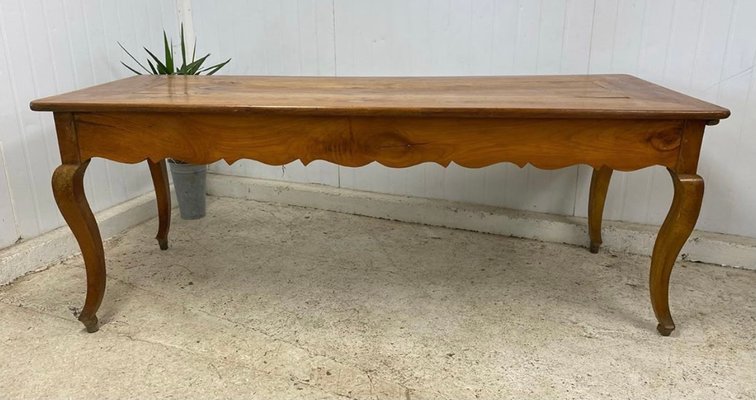 Antique French Fruitwood Farmhouse Dining Table For Sale At Pamono