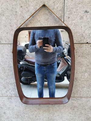 Mid Century Teak Wall Mirror From Pedersen Hansen For Sale At Pamono