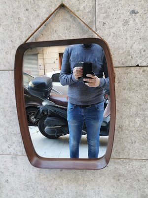 Mid Century Teak Wall Mirror From Pedersen Hansen For Sale At Pamono