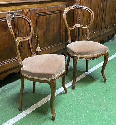 Vintage Walnut Dining Chairs Set of 2 for sale at Pamono