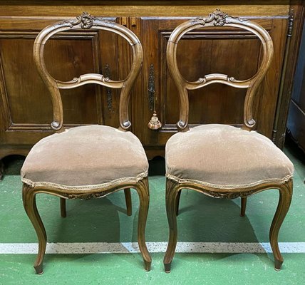 Vintage walnut dining hot sale chairs