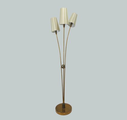 Brass Floor Lamp With 3 Lights 1950s, Retro 3 Light Floor Lamp
