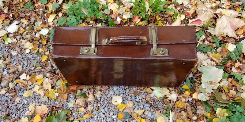 Leather straps for antique trunks top