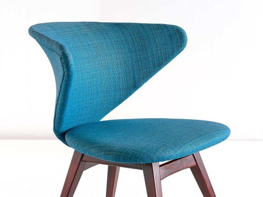 Blue side chair top
