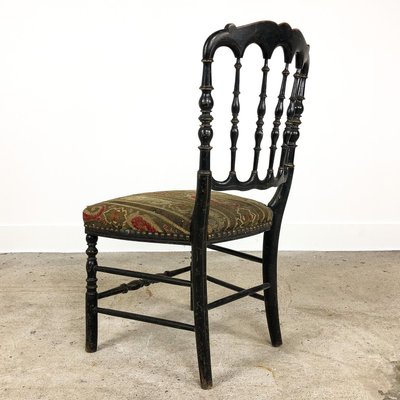 Antique French Napoleon Iii Chinoiserie, Black Chinoiserie Dining Chairs Egypt