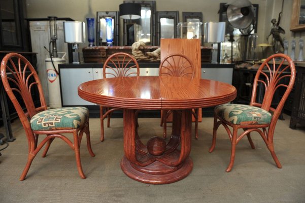 Elm Dining Table Chairs Set From Maugiron 1960s Of 5 For At Pamono Elm Dining Table Chairs Set From, Round Dining Table Set For 5 Chairs