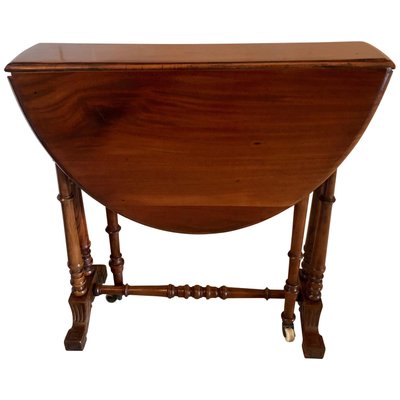 Small Antique Victorian Walnut Drop Leaf Sutherland Table