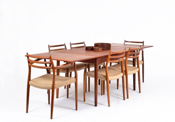 Mid Century Danish Modern Teak Extending Dining Table from AM