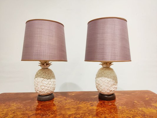 Ceramic Pineapple Table Lamps 1960s, Cork Lighting Table Lamps Cyprus