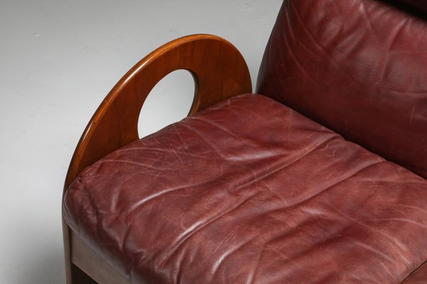 Vintage on sale leather loveseat