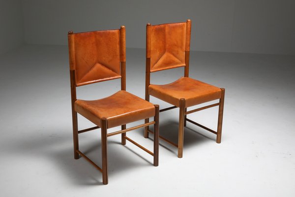 Cognac Leather Dining Chairs 1960s Set Of 4 For Sale At Pamono Amzdeal modern dining chairs set of 2 pre assembled mid century side chairs with stylish faux leather and painted steel legs for kitchen, dining room, bedroom, living room, gray. pamono